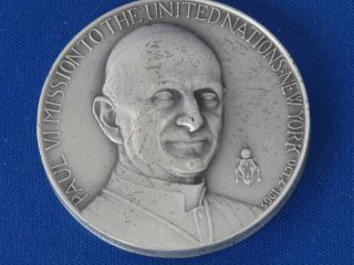 1965 Pope Paul Vi Mission To United Nations Silver B1503 photo