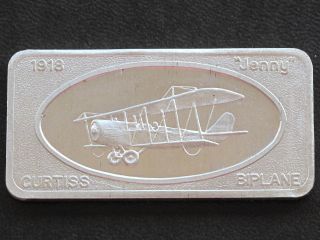 Curtiss Biplane 1918 Jenny Silver Art Bar Patrick C4358 photo