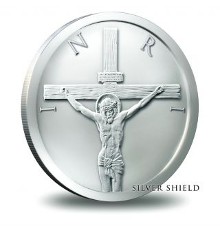 Shekel Jesus 1 Oz.  999 Silver Art Round.  Silver Shield photo