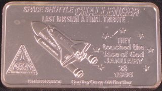 Space Shuttle Challenger Last Mission Tribute Silver Space Ship Bar Only 25 Made photo