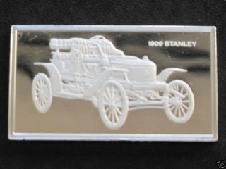 1909 Stanley Steamer Automobile Silver Art Bar 2 Troy Ounce Franklin A0169 photo