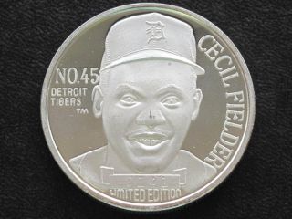 1991 Cecil Fielder Detroit Tigers.  999 Silver Medal A0966 photo