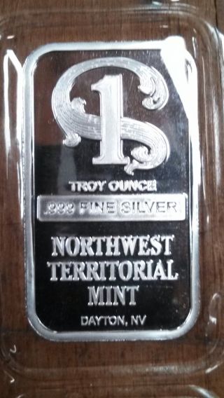 Silver Art Bar 10 - 1 Oz Nwt Northwest Territorial Mirror - Like.  999 Fine U photo