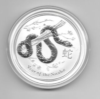 2013 Australian Lunar Snake 2 Oz.  999 Silver Coin photo