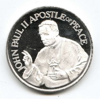 1987 1 Oz.  999 Fine Silver Round Pope John Paul Ii Apostle Of Peace Visit To Usa photo