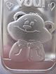 1 - Oz Pure Silver.  999 Art Bar To Cute Teddy Bear I Love You Mothers Day Gift+gold Silver photo 4