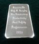 1995 Fmc Dry Valley Mine Safety Award 10 Oz.  999 Fine Silver Bar Silver photo 1