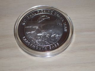 Old National Fishing Grand Slam 1 Troy Ounce.  999 Fine Silver Coin Bass. . . photo