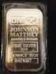 1 Johnson Mathey One Ounce.  999 Fine Silver Bar In Wrapping Silver photo 3
