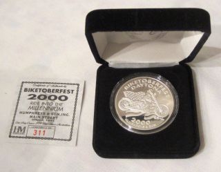 2000 Daytona Beach Biketoberfest.  999 Silver 1 Ounce Proof Coin Humphreys 311 photo