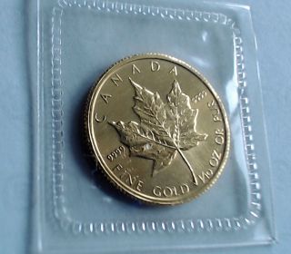 1983 Canadian Gold Maple Leaf 1/10 Oz Coin Bullion Canada photo