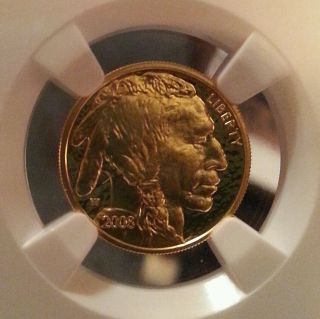 2008 - W American Buffalo $5 Gold.  9999 Fine Pf69 Uc Early Release photo
