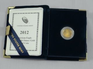 American Eagle Proof 1/10th Oz Gold Coin W/coa And Box photo