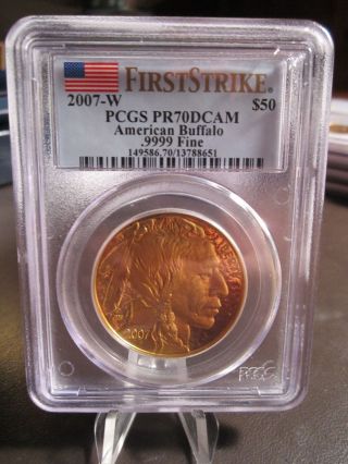 2007 - W Buffalo Gold Coin Pcgs 1st Strike Pr - 70 Dcam photo