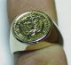 14kt Solid Gold Dos Pesos Bullion Coin Ring No Scrap 7.  54gm Retro Vintage Estate Gold photo 5