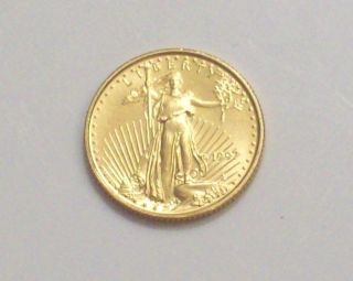Uncirculated 1997 American $5.  00 Gold Eagle Gem Bu 1/10 Troy Oz Of Pure Gold photo
