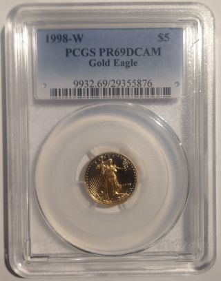 1998 Gold Eagle $5 Tenth - Ounce Pr69 Dcam Pcgs photo