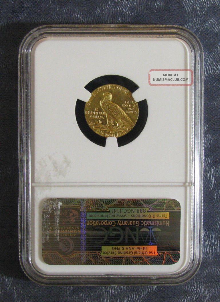 1929 U. S. Gold Indian Head $2 - 1/2 Coin, Ngc Ms62 - Quarter Eagle