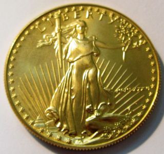 1986 American Gold Eagle 1 Oz Fine Gold First Year Bu Coin photo