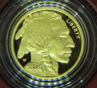 2008 - W 1/4ozt Unc Proof Gold Buffalo And - $10 Denomination Rare photo