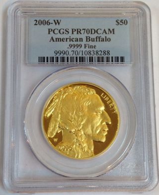 2006 - W American Gold Buffalo Proof (1 Oz) $50 - Pcgs Pr70dcam photo