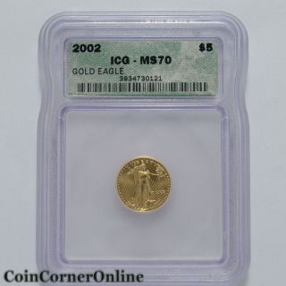 2002 U.  S.  Tenth Gold Eagle Icg Ms70 (slx679) photo