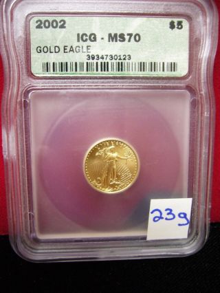 2002 $5 Icg - Ms70 Gold Eagle photo