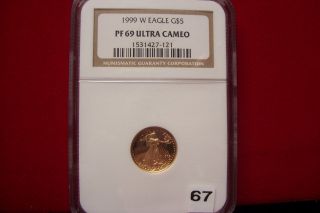 1999 W Eagle G$5 Pf69 Ultra Cameo photo