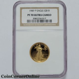 1989 - P U.  S.  10 Dollor Gold Eagle Ngc Pf70 Ultra Cameo (slx690) photo