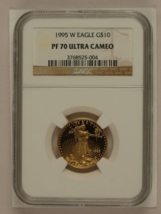 1995 - W $10 Proof Gold American Eagle Pf70 Ngc photo