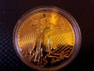$50 Dollar Liberty Double Eagle 2011.  999 24k Gold Plated Coin photo