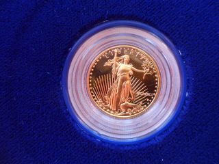 Mcmcxi 1991 P Proof 1/10th Gold Eagle Roman Numeral Date W/c.  O.  A.  &box photo