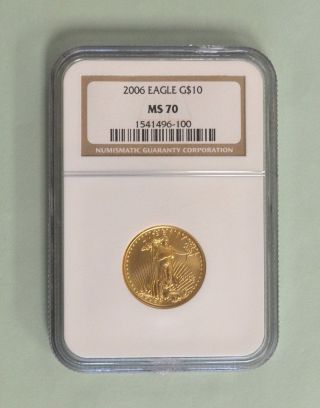 2006 Gold Eagle Ms70,  1/4ozt Of Gold photo