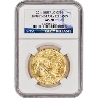 2011 American Gold Buffalo (1 Oz) $50 - Ngc Ms70 - Early Releases photo