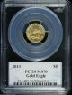 2013 1/10 Oz.  American Eagle $5 Gold Coin Pcgs Ms70 - Philip Diehl Signed Label Gold photo 1