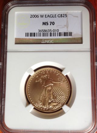 2006 - W $25 Ngc Ms 70 Burnished Gold American Eagle photo