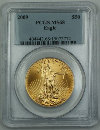 2009 American Gold Eagle Age $50 Coin Pcgs Ms - 68 Gem Uncirculated photo
