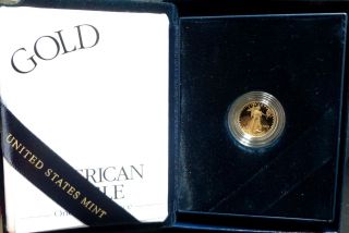 2003 - W $5 1/10 Oz Proof Gold Bullion Coin.  Box & photo
