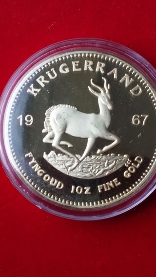 Krugerrand 1967.  999 24k Gold Plated Coin photo