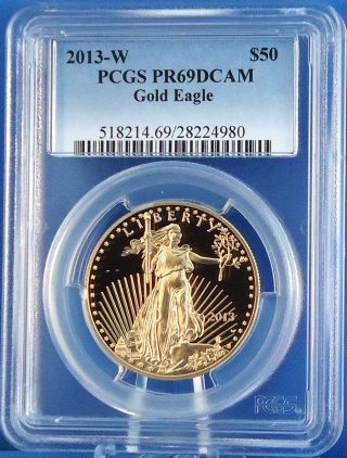 2013 W American Eagle One Ounce $50 Gold Proof Coin Pcgs Pr69dcam Superior Coin photo