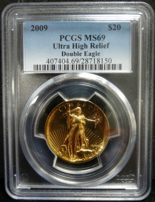 2009 Pcgs Ms69 Ultra High Relief Double Eagle $20 Gold photo