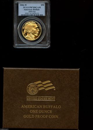 2006 W $50 Gold Buffalo Pcgs Pr70dcam - A Perfect Rare Coin & photo