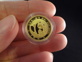 1988 Gold Chinese Panda Coin - 1/10 Oz.  999 - 10 Yuan photo