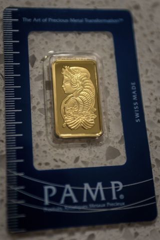 Pamp Suisse 1/2 Oz Troy Ounce Fine Gold 999.  9 Minted Fortuna Certified In Assay photo