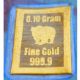 0.  1 Gram 1/10 G Gr.  999 Fine 24k 999 Solid 24 Karat Gold Grizzly Bullion Bar Gold photo 1