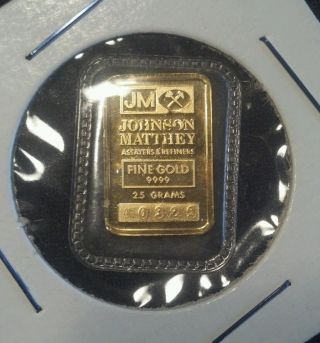 2.  5 Gram.  9999 Gold Johnson Matthey Bar - In Plastic photo