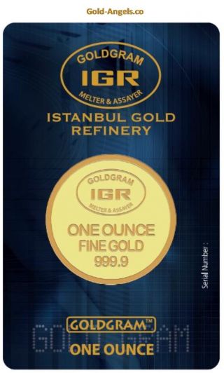 1 Oz Ounce 999.  9 24k Igr Fine Gold Bullion Round With Lbma & photo