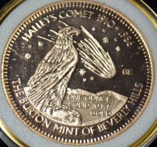1 Troy Ounce - 10k Gold Round - Halley ' S Comet  1194 photo