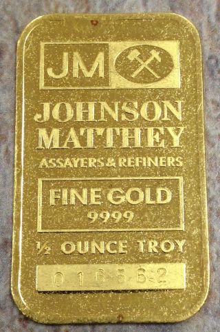 Johnson Matthey 1/2 Ounces Troy.  9999 Fine Gold Priced To Sell photo