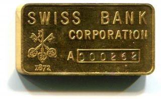 Swiss Bank Corporation 1 Oz. .  9999 Fine Gold Bar Very Hard To Find Rare photo